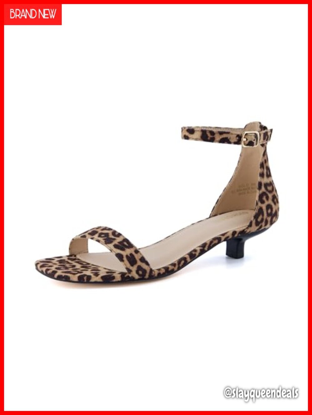 Kitten Heel Dress Sandal Faux Suede Ankle Strap Cushioned Footbed